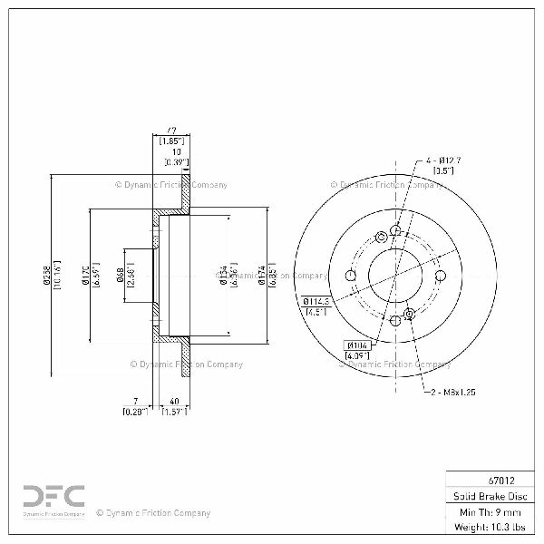 1982-1988 Nissan 200SX Disc Brake Rotor - Rear (Dynamic Friction)