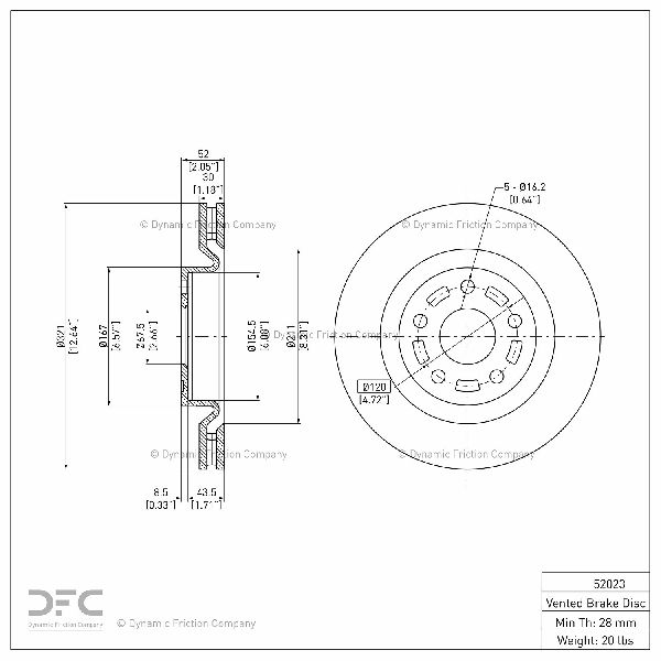 2008-2009 Pontiac G8 Disc Brake Rotor - Front (Dynamic Friction)