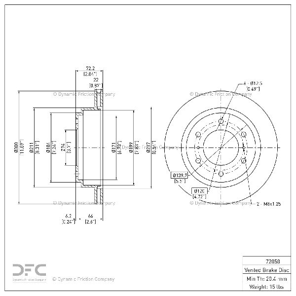 2000-2006 Mitsubishi Montero Disc Brake Rotor - Rear (Dynamic Friction)