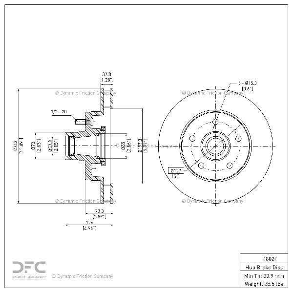 1993-1995 GMC G1500 Disc Brake Rotor - Front (Dynamic Friction)