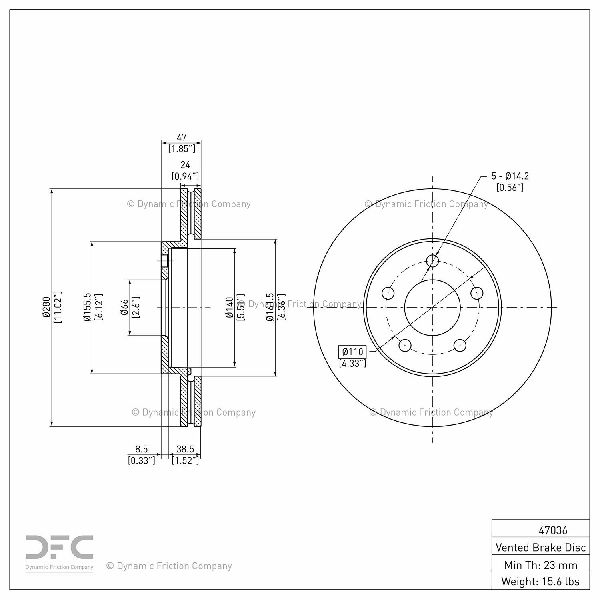 2007-2010 Chevrolet Cobalt Disc Brake Rotor - Front (Dynamic Friction)