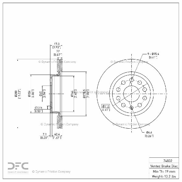 2011-2015 Volkswagen Jetta Disc Brake Rotor - Front (Dynamic Friction)