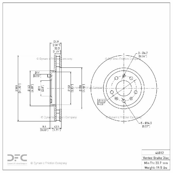 2003-2007 Cadillac CTS Disc Brake Rotor - Front (Dynamic Friction)