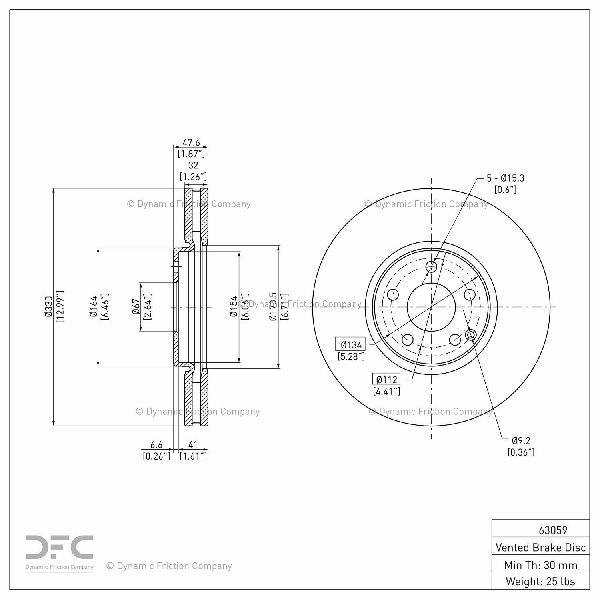 2004-2006 Mercedes-Benz E500 Disc Brake Rotor - Front (Dynamic Friction)