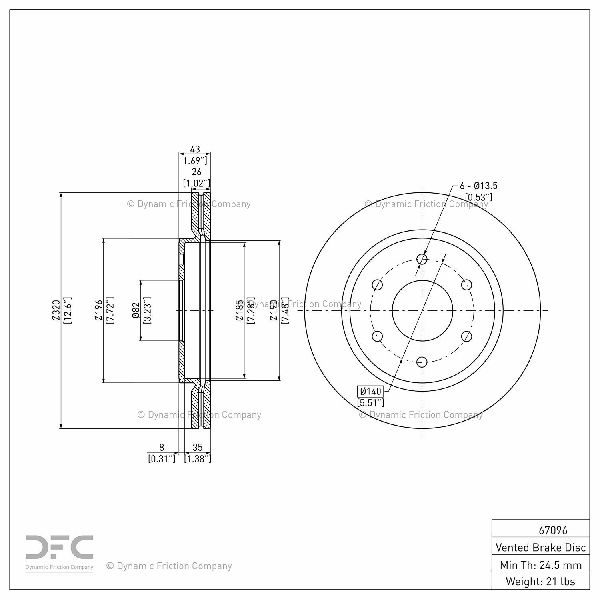 2005-2006 INFINITI QX56 Disc Brake Rotor - Front (Dynamic Friction)