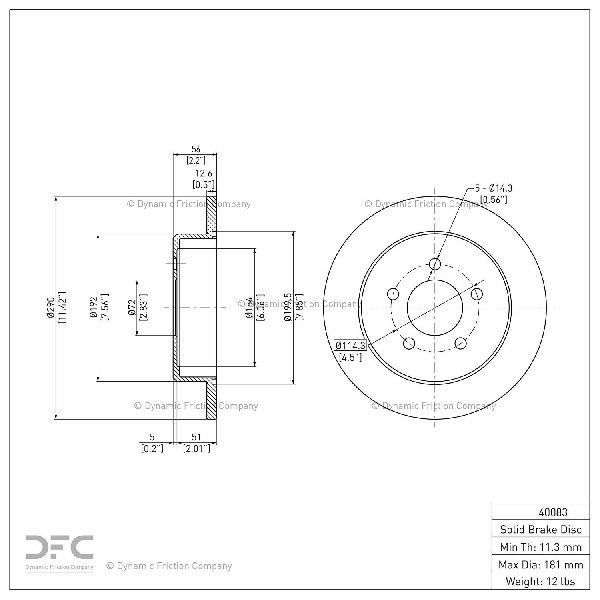 2001-2007 Dodge Caravan Disc Brake Rotor - Rear (Dynamic Friction)