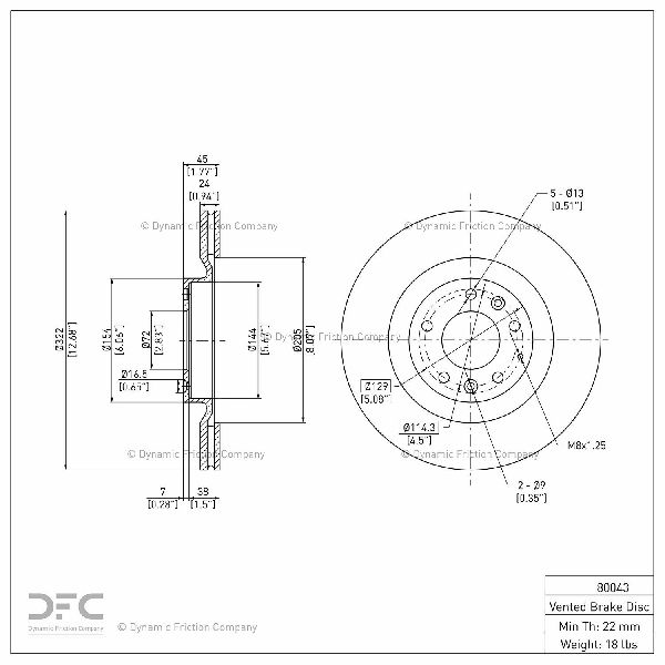 2004-2011 Mazda RX-8 Disc Brake Rotor - Front (Dynamic Friction)
