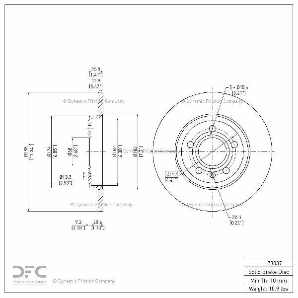 2000-2009 Audi A4 Disc Brake Rotor - Rear (Dynamic Friction)
