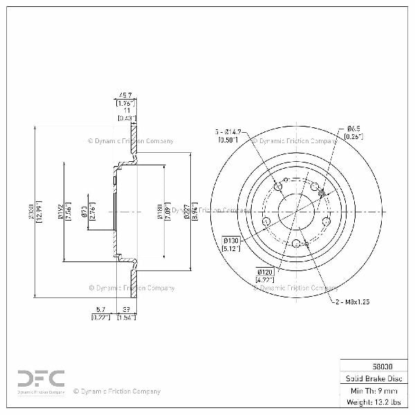 2017-2020 Acura MDX Disc Brake Rotor - Rear (Dynamic Friction)