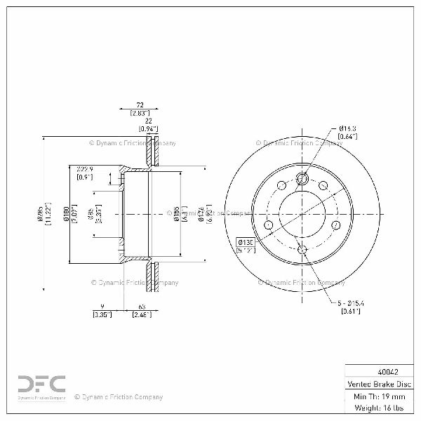 2002-2006 Freightliner Sprinter 2500 Disc Brake Rotor - Front (Dynamic Friction)
