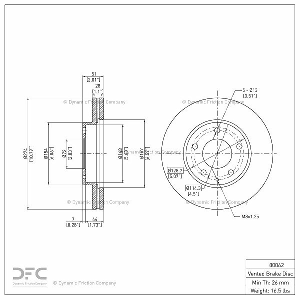 2000-2006 Mazda MPV Disc Brake Rotor - Front (Dynamic Friction)