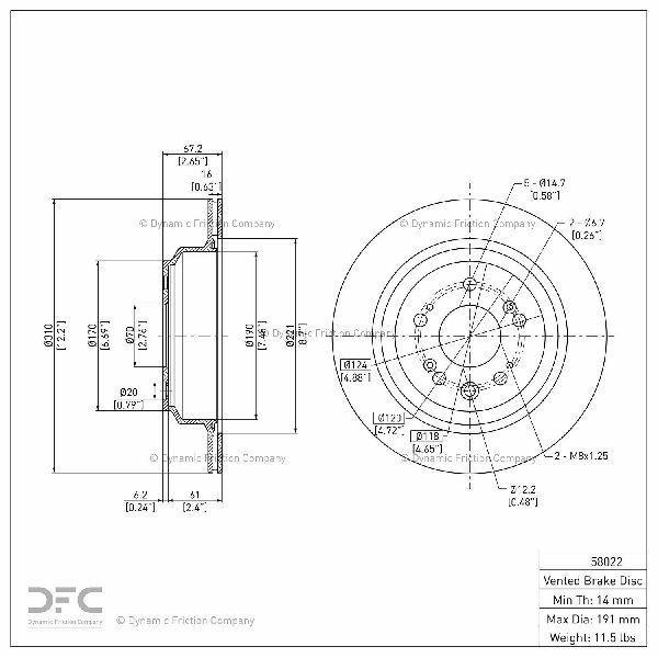 2005-2012 Acura RL Disc Brake Rotor - Rear (Dynamic Friction)