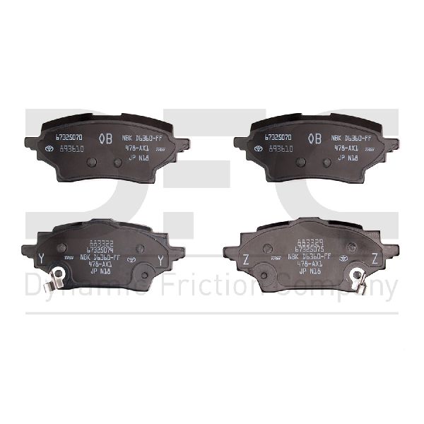2018-2022 Toyota C-HR Disc Brake Pad Set - Rear (Dynamic Friction)