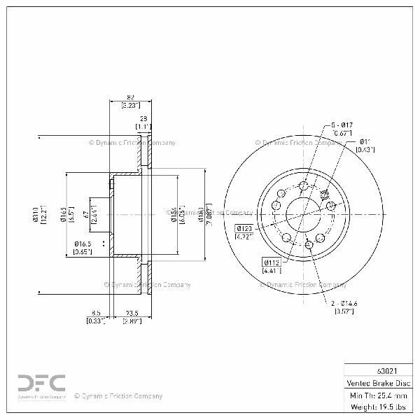 1994-1999 Mercedes-Benz S320 Disc Brake Rotor - Front (Dynamic Friction)