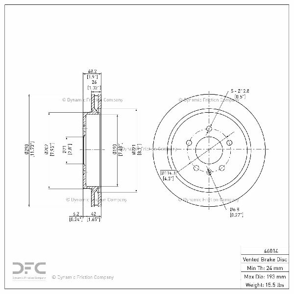 2005-2011 Cadillac STS Disc Brake Rotor - Rear (Dynamic Friction)