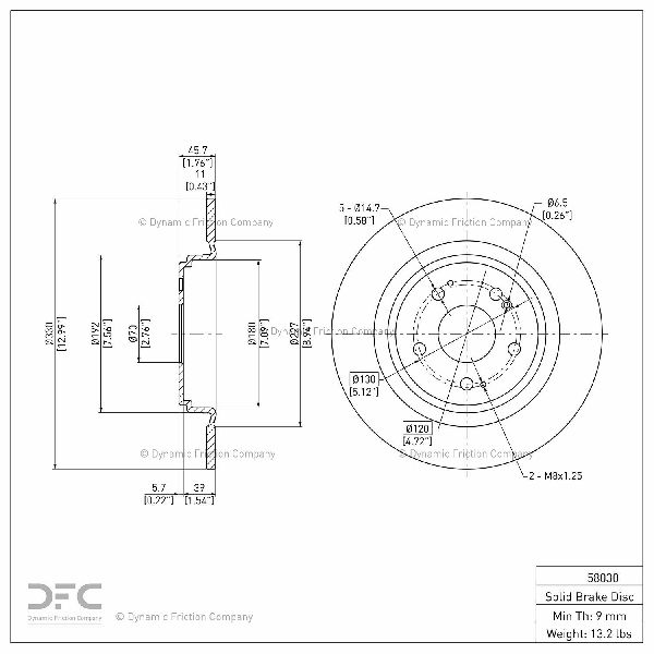 2017-2020 Acura MDX Disc Brake Rotor - Rear (Dynamic Friction)