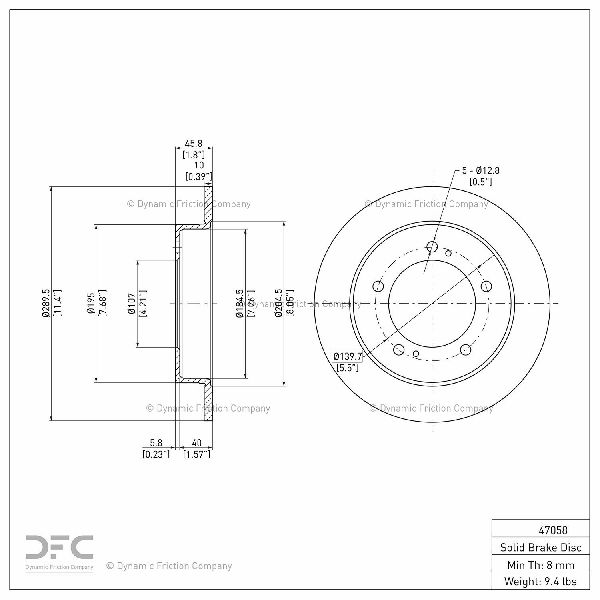 1998 Chevrolet Tracker Disc Brake Rotor - Front (Dynamic Friction)