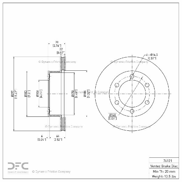 1995-2004 Toyota Tacoma Disc Brake Rotor - Front (Dynamic Friction)