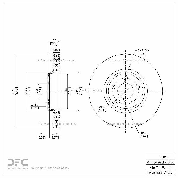2009-2011 Audi A4 Disc Brake Rotor - Front (Dynamic Friction)