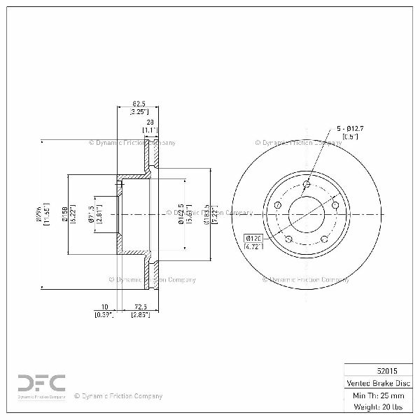 2004 Pontiac GTO Disc Brake Rotor - Front (Dynamic Friction)