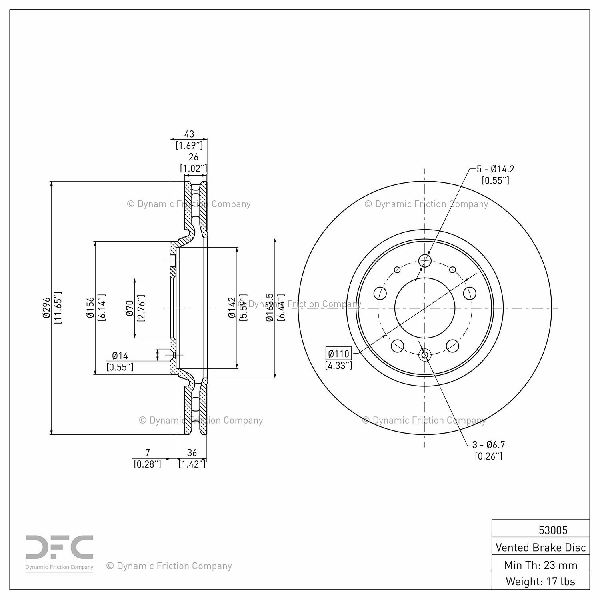 2007-2010 Saturn Sky Disc Brake Rotor - Front (Dynamic Friction)