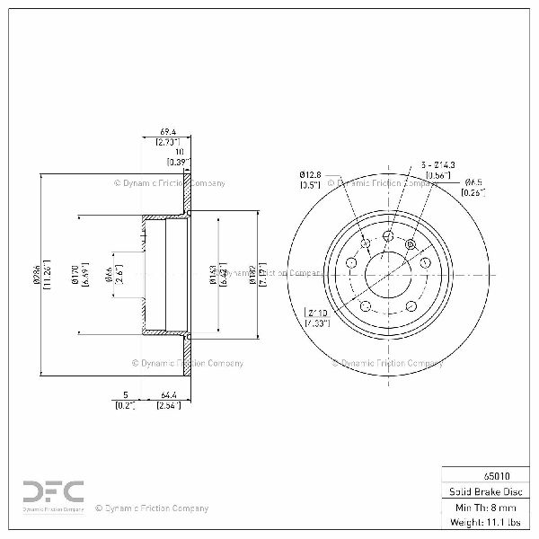 1999-2003 Saab 9-3 Disc Brake Rotor - Rear (Dynamic Friction)