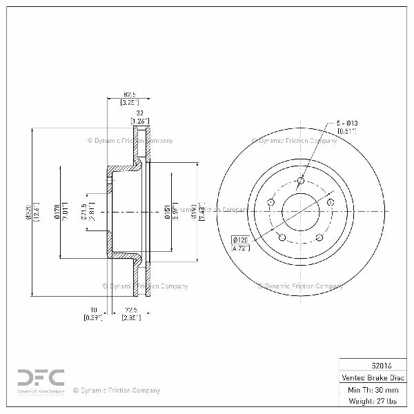 2005-2006 Pontiac GTO Disc Brake Rotor - Front (Dynamic Friction)