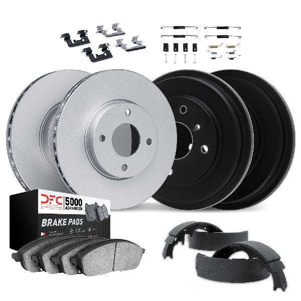 2009-2011 Nissan Versa Disc Brake Pad and Rotor / Drum Brake Shoe and Dru - Front and Rear (Dynamic Friction)