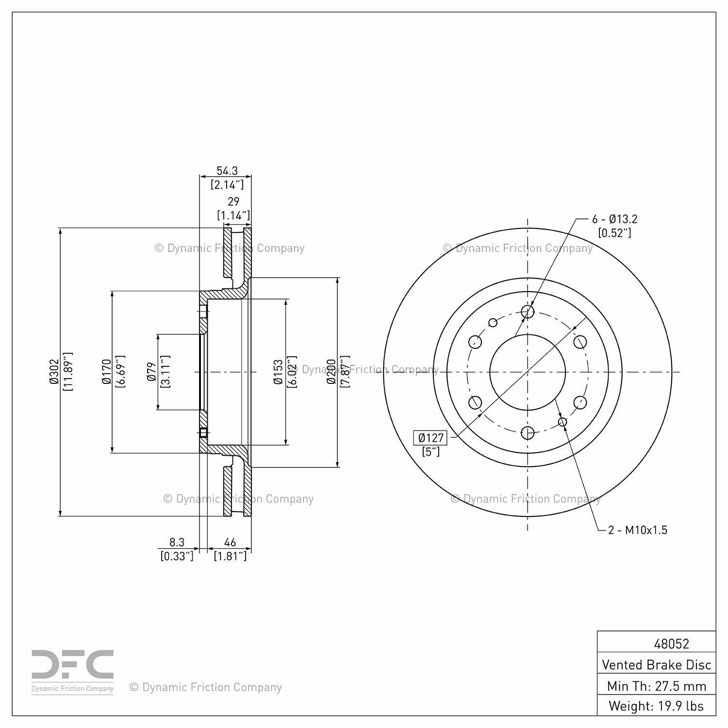 2006-2009 Buick Rainier Disc Brake Rotor Dynamic Friction