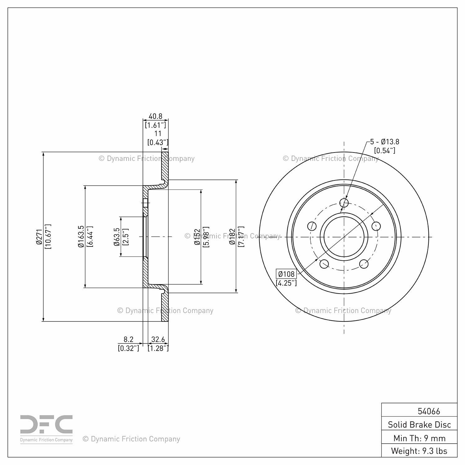 2018, 2017, 2016, 2015, 2014, 2013, 2012 Ford Focus Disc Brake Rotor