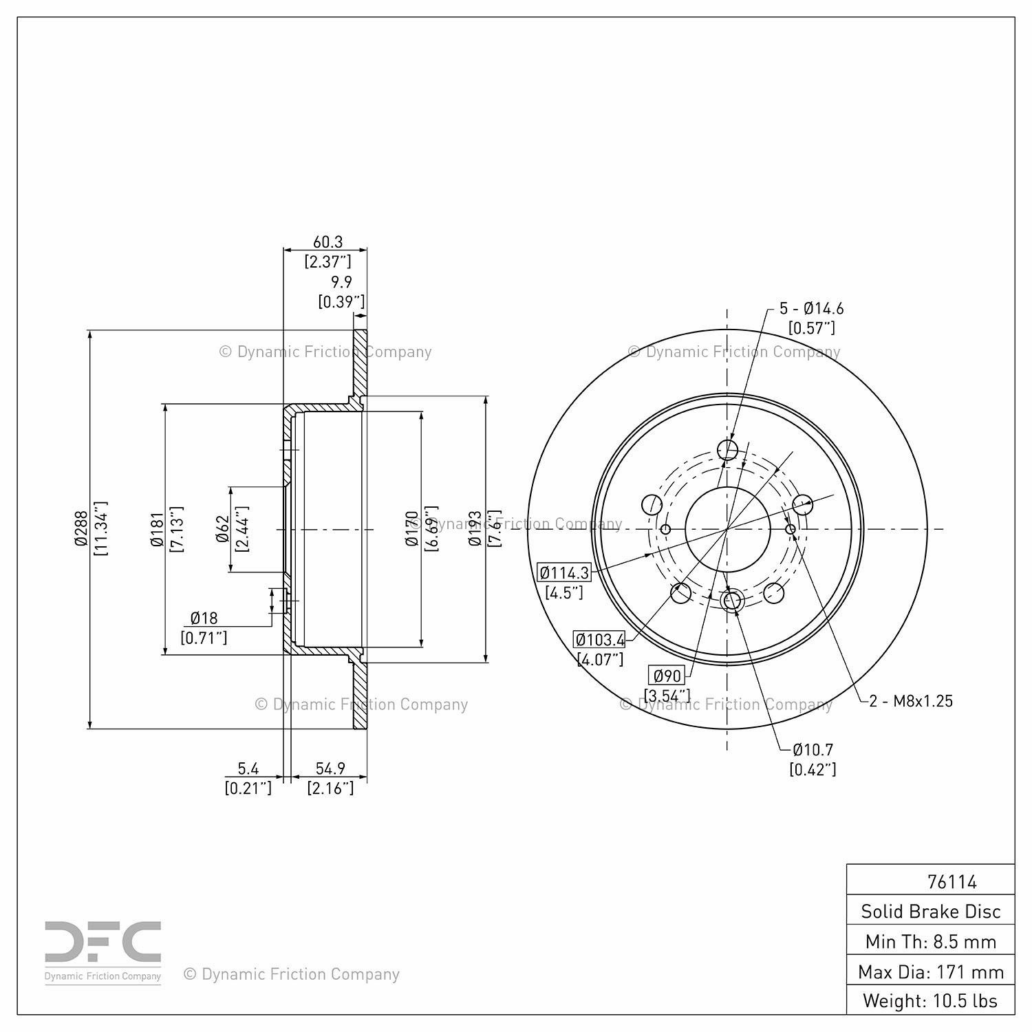 2003, 2002, 2001, 2000, 1999 Lexus RX300 Disc Brake Rotor