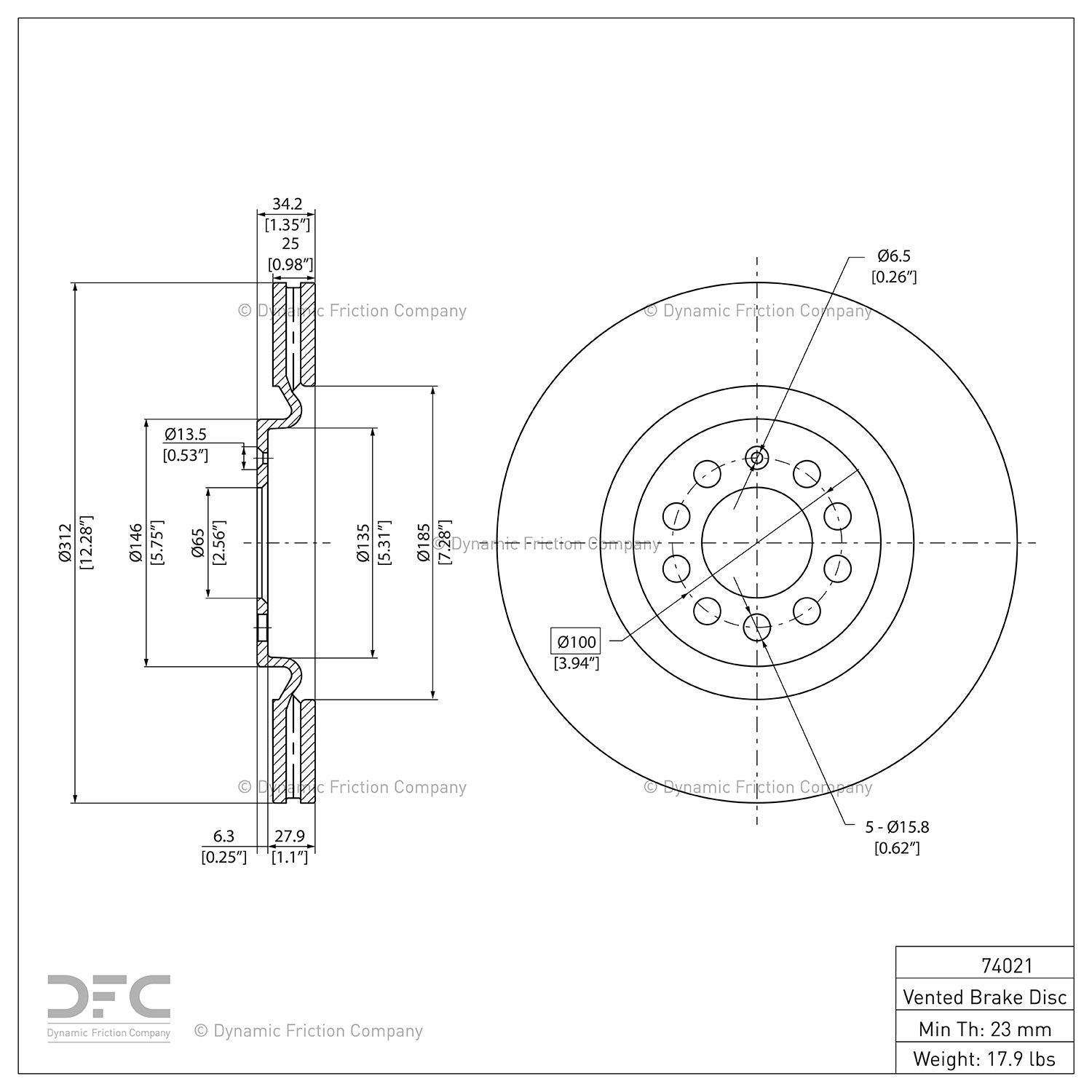 2006, 2005, 2004, 2003, 2002, 2001, 2000 Audi TT Disc Brake Rotor