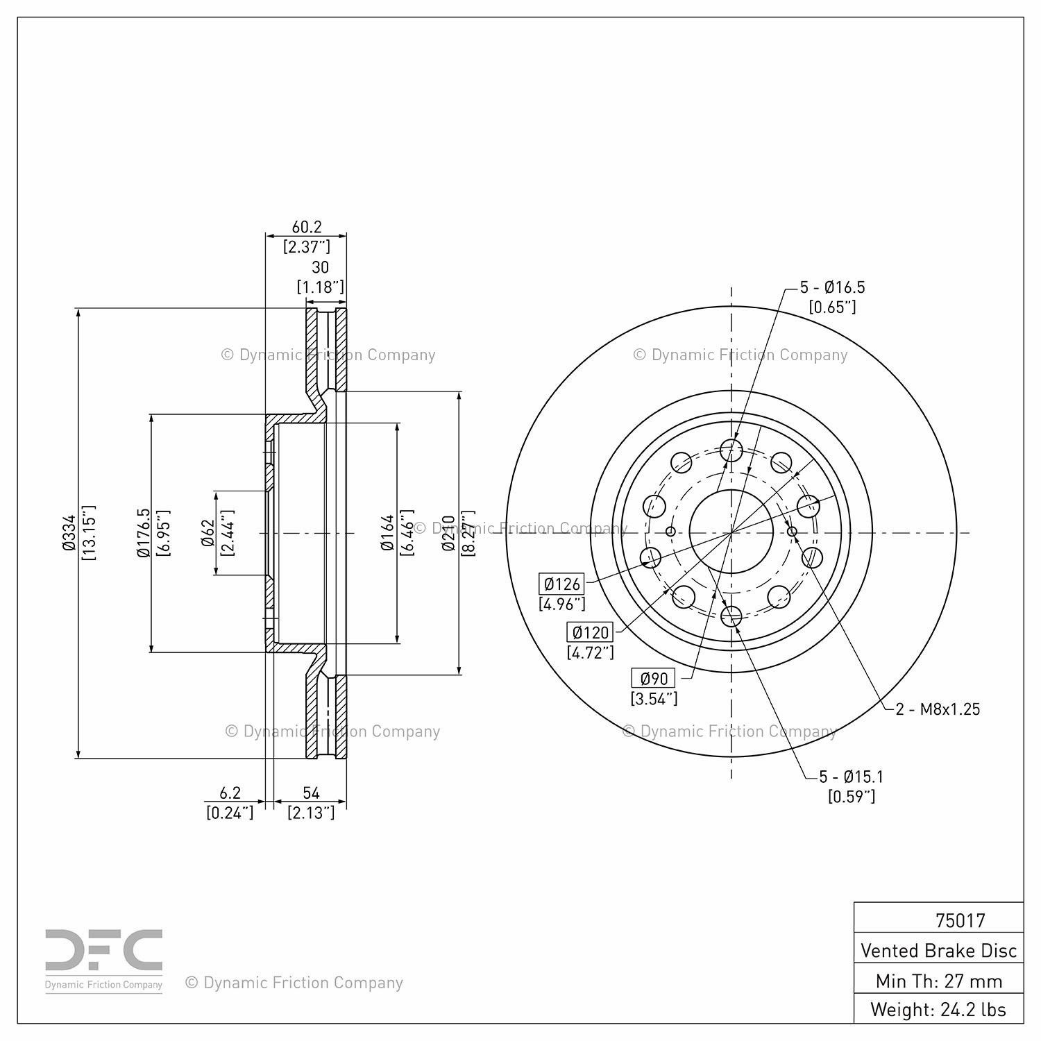 2017, 2016, 2015, 2014, 2013, 2012, 2011, 2010, 2009, 2008, 2007 Lexus LS460 Disc Brake Rotor
