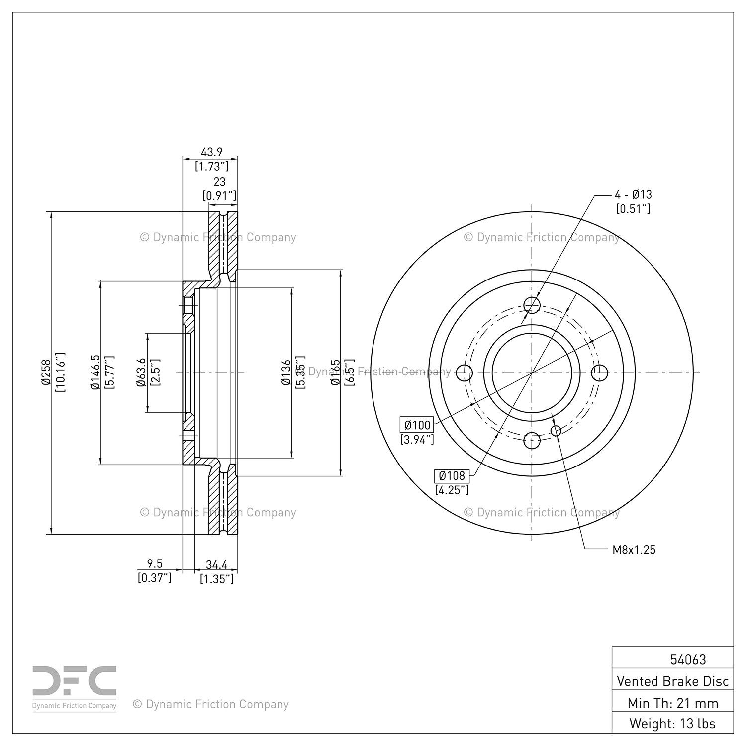 2019, 2018, 2017, 2016, 2015, 2014, 2013, 2012, 2011 Ford Fiesta Disc Brake Rotor