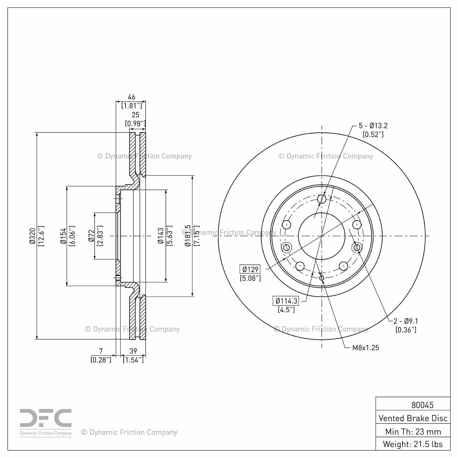 2007, 2006 Mazda 6 Disc Brake Rotor