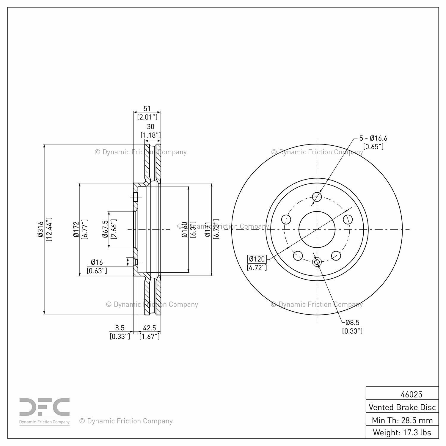 2014, 2013, 2012, 2011, 2010, 2009, 2008 Cadillac CTS Disc Brake Rotor