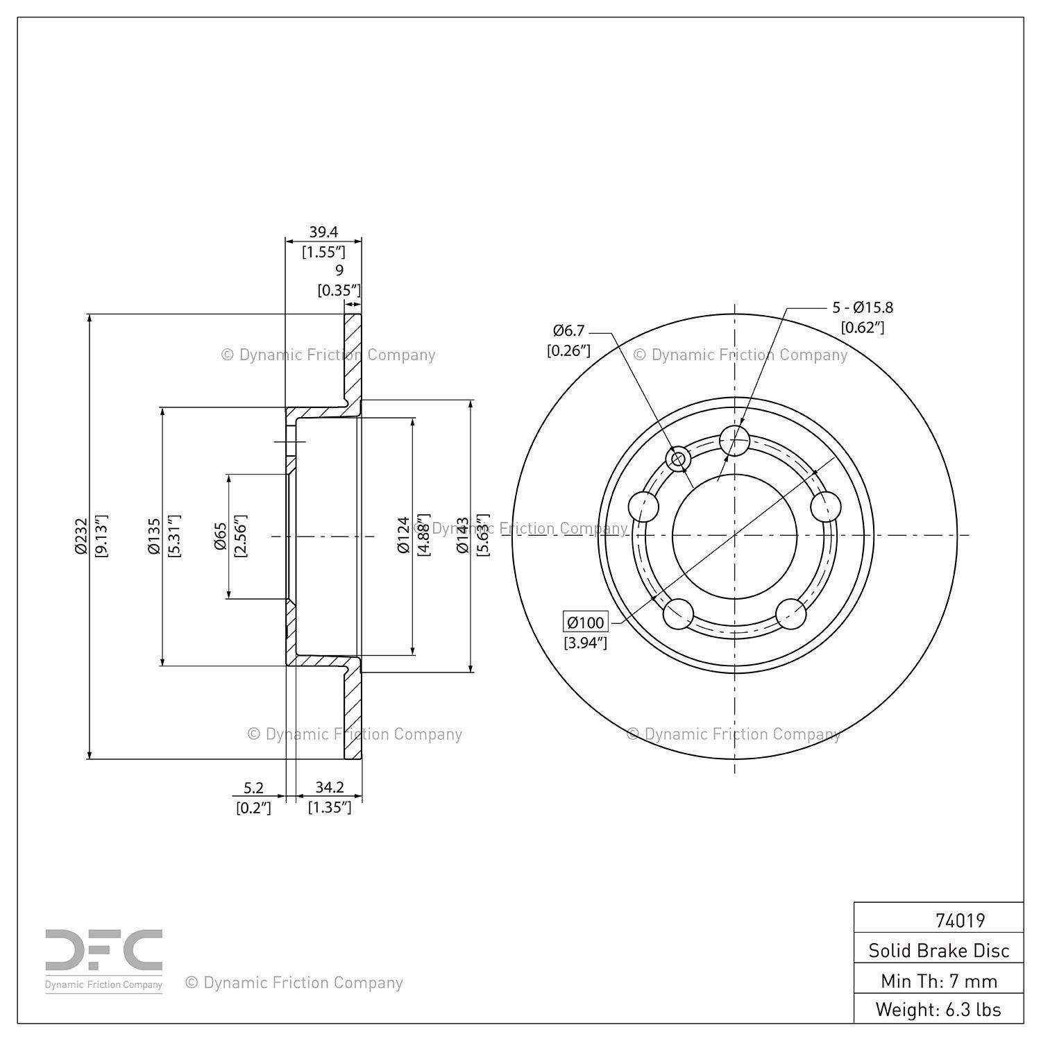 2006, 2005, 2004, 2003, 2002, 2001, 2000 Audi TT Disc Brake Rotor