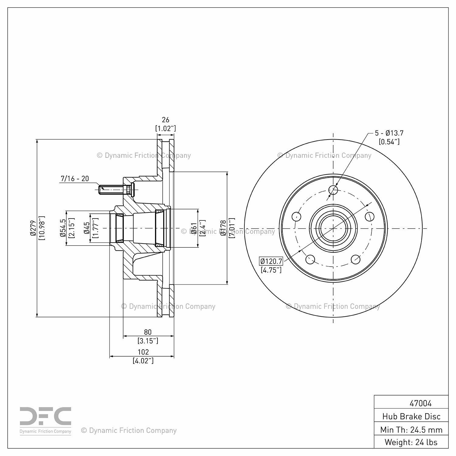 1968, 1967 Chevrolet Chevy II Disc Brake Rotor