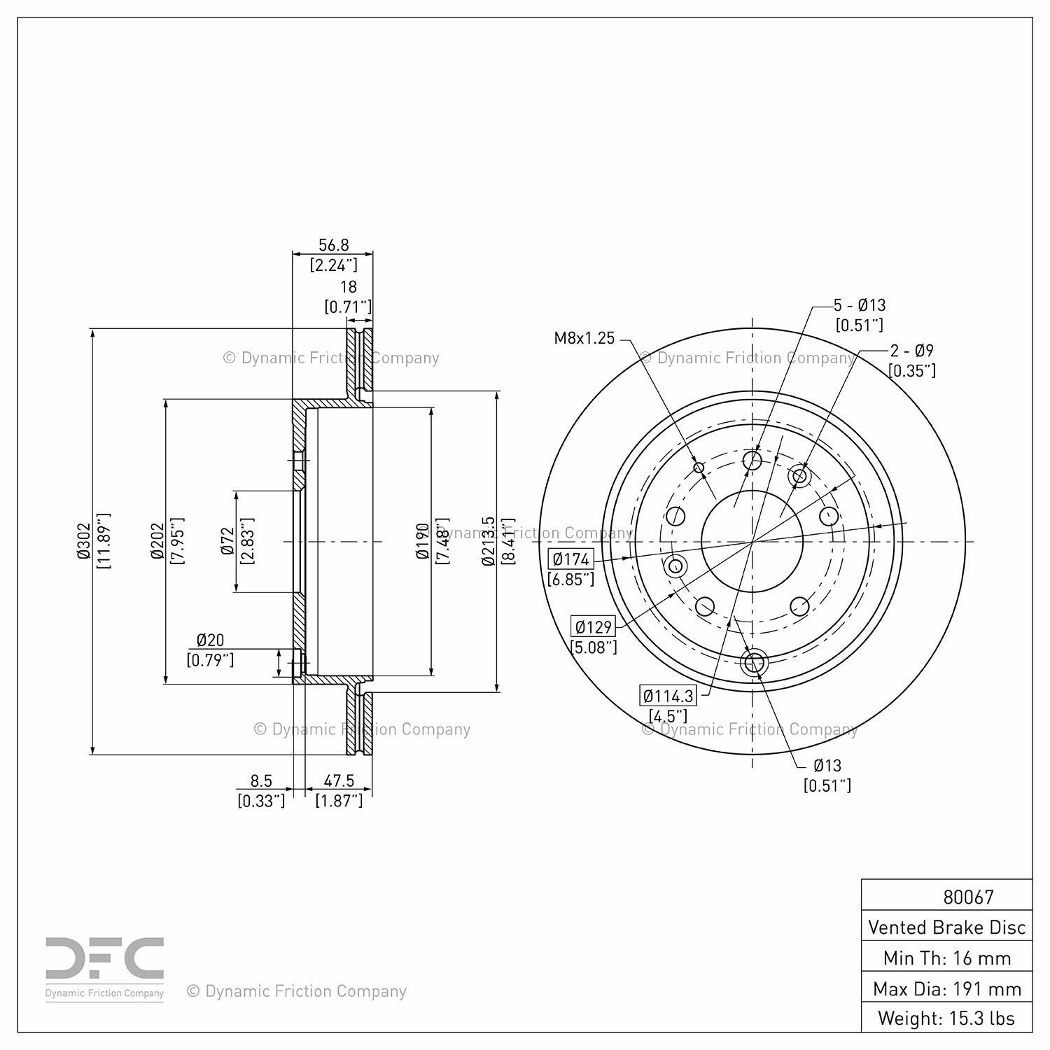 2012, 2011, 2010, 2009, 2008, 2007 Mazda CX-7 Disc Brake Rotor