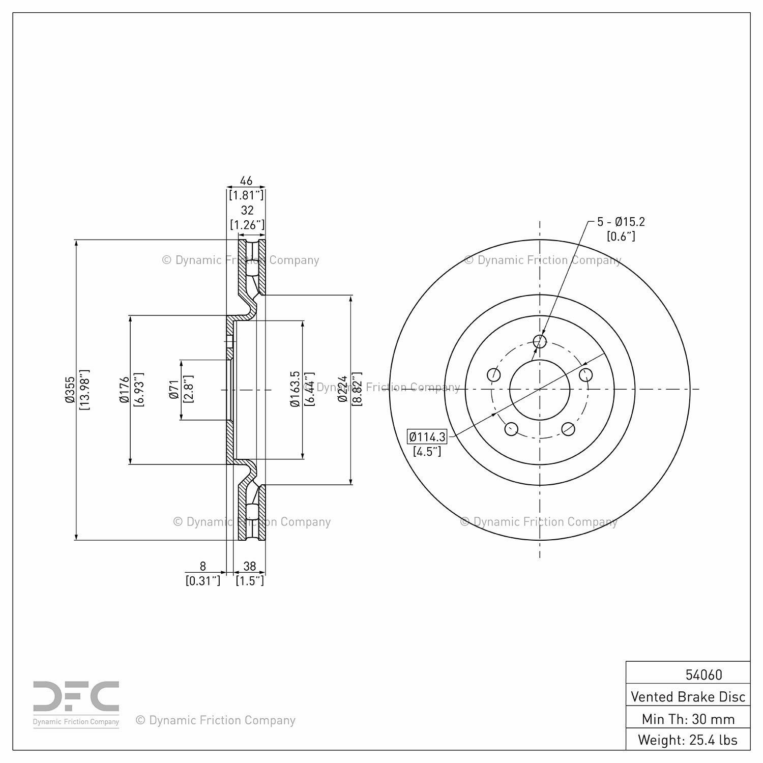 2014, 2013, 2012, 2011, 2010, 2009, 2008, 2007 Ford Mustang Disc Brake Rotor