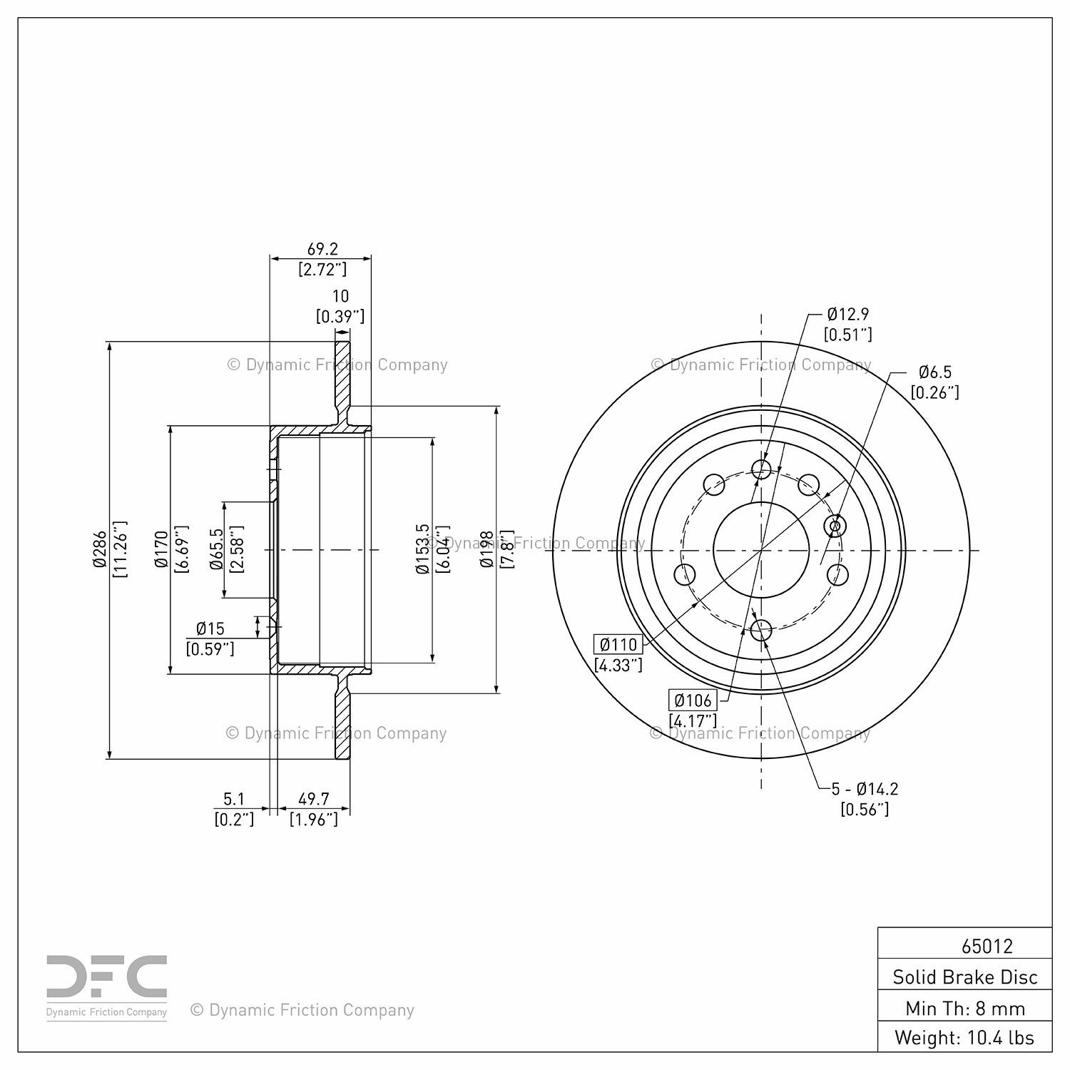 2010, 2009, 2008, 2007, 2006, 2005, 2004, 2003, 2002, 2001, 2000, 1999 Saab 9-5 Disc Brake Rotor