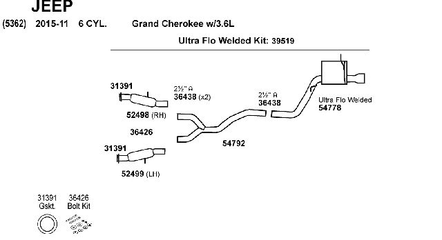 2011-2015 Jeep Grand Cherokee Exhaust Muffler (Dynomax)