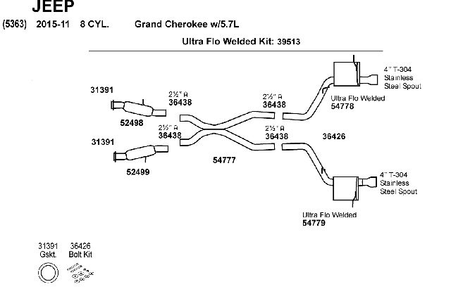 2011-2015 Jeep Grand Cherokee Exhaust Muffler (Dynomax)
