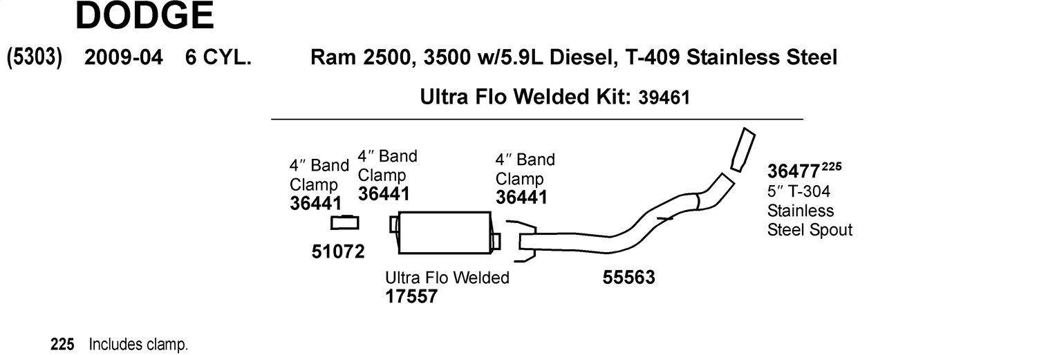 2006, 2005, 2004, 2003 Hummer H2 2500 Exhaust Muffler