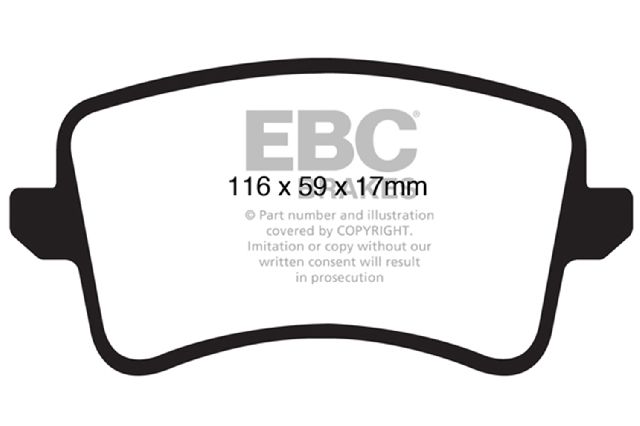 2009-2016 Audi A4 Disc Brake Pad Set - Rear (EBC Brakes)