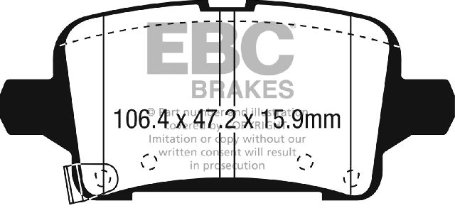 2016-2018 Chevrolet Malibu Disc Brake Pad Set - Rear (EBC Brakes)