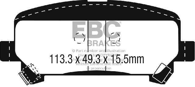 2015-2018 GMC Canyon Disc Brake Pad Set - Rear (EBC Brakes)
