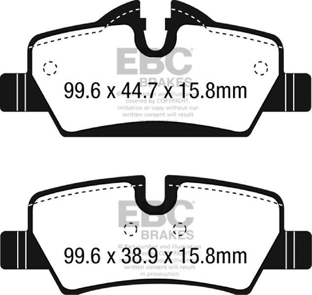 2014-2023 Mini Cooper Disc Brake Pad Set -  or Rear (EBC Brakes)