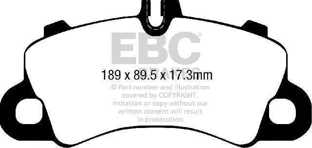 2018-2023 Porsche Cayenne Disc Brake Pad Set -  or Front (EBC Brakes)