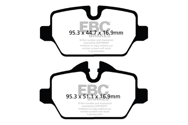 2013-2016 Mini Cooper Paceman Disc Brake Pad Set - Rear (EBC Brakes)